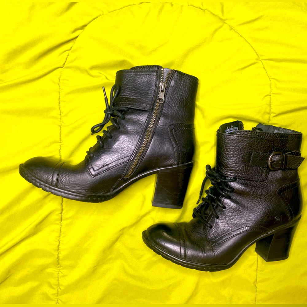 Born Combat Boot Chunky Heel